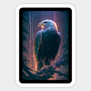 Eagle Bird Animal Portrait Painting Wildlife Outdoors Adventure Sticker